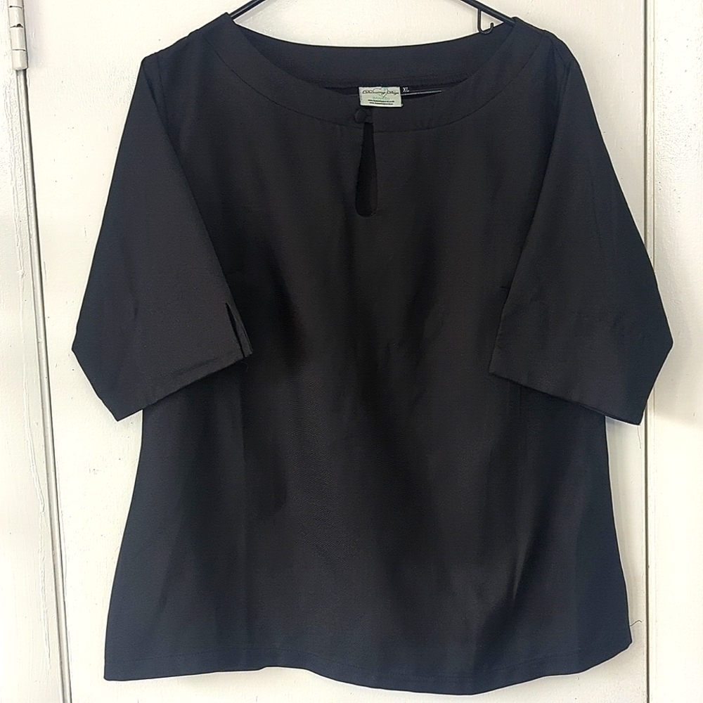 EUC Dancing Days by Banned 3/4 sleeve Keyhole Neck Top sz XL